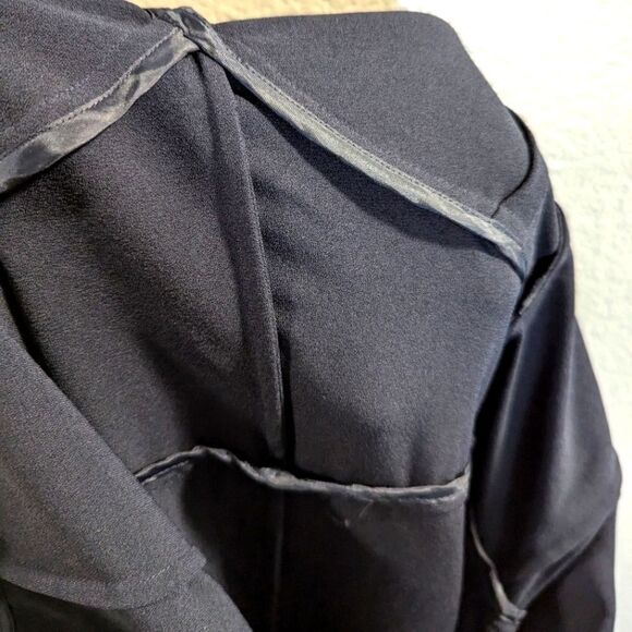 TOME NYC Ariel Navy Blue midi ruffle hem V-neck formal dress womens 6 - Picture 9 of 10